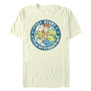 DISNEY PIXAR TOY STORY Men's Toy Story You've Got a Friend in Me Distressed Badge Graphic T-Shirt