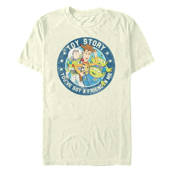 Men's Toy Story You've Got a Friend in Me Distressed Badge Graphic T-Shirt