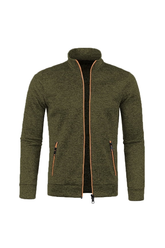 Men's Track Jackets Full Zip Slim Fit Coat Workout Running Athletic Jacket Army Green XL