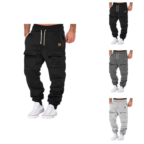 Men's Track Pants - Comfortable Breathable Sweatpants with Pockets and Elastic Waistband for Home & Lounge