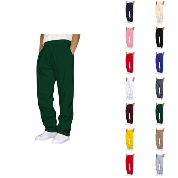 Men's Track Pants - Comfortable Breathable Sweatpants with Pockets and Elastic Waistband for Home & Lounge