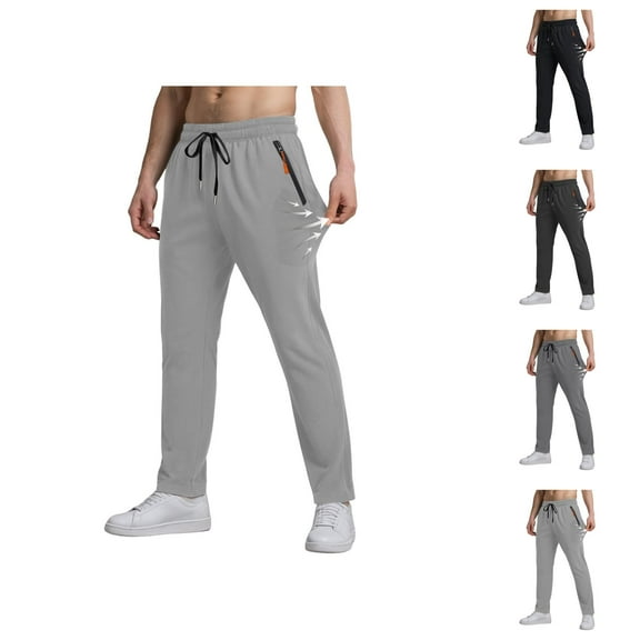 Men's Track Pants - Comfortable Breathable Sweatpants with Pockets and Elastic Waistband for Home & Lounge