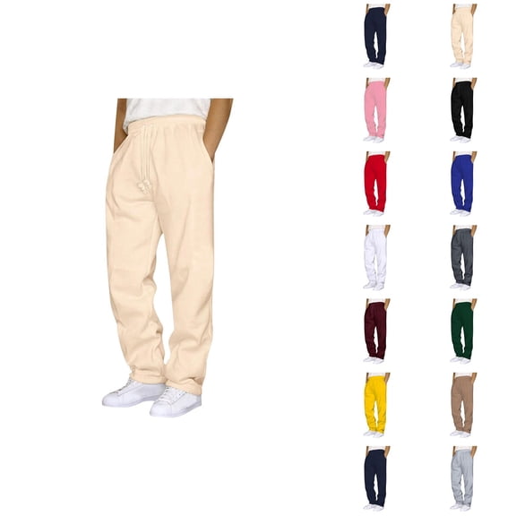 Men's Track Pants - Comfortable Breathable Sweatpants with Pockets and Elastic Waistband for Home & Lounge