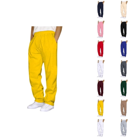 Men's Track Pants - Comfortable Breathable Sweatpants with Pockets and Elastic Waistband for Home & Lounge