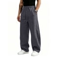 thumbnail image 1 of Men's Track Pants Open Bottom Wide Leg Lightweight Sweat Pants Loose Fit Jogging Sweat Pants with Pockets, 1 of 7