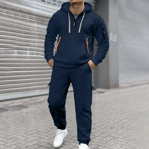 Men's Track Suits 2 Piece Set Athletic Sweatsuit Full Zip Jogging Long Sleeve Casual Sports Outfits Jogging Tracksuit Mens