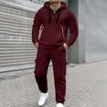thumbnail image 1 of Men's Track Suits 2 Piece Set Full Zip Sweatsuit Workout Solid Jacquard Jogging Suit Set Track Suit for Jogging or Warm Up, 1 of 3
