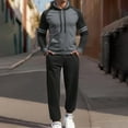 thumbnail image 1 of Men's Track Suits 2 Piece Set Hoodies And Sweatpants Sets 2025 2026 Casual Jogging Gym Sweat Suits Athletic Jogging Fall Winter Tracksuit (Dark Gray, L), 1 of 3