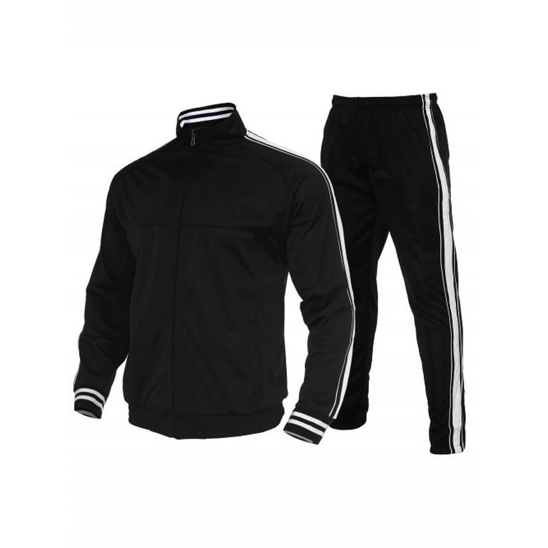 Men's Track suit set piece,Black Jogging Athletic Suit for