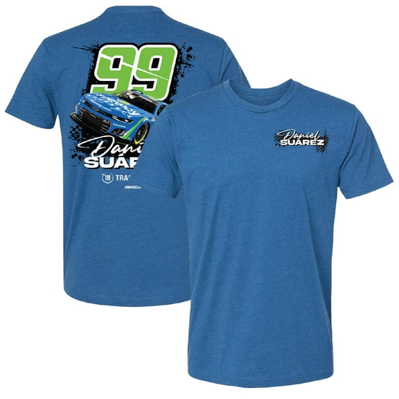 Men's Trackhouse Racing Team Collection Heather Blue Daniel Suarez Car T-Shirt