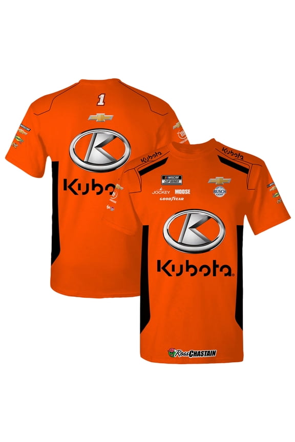 Men's Trackhouse Racing Team Collection Orange Ross Chastain Kubota Uniform T-Shirt