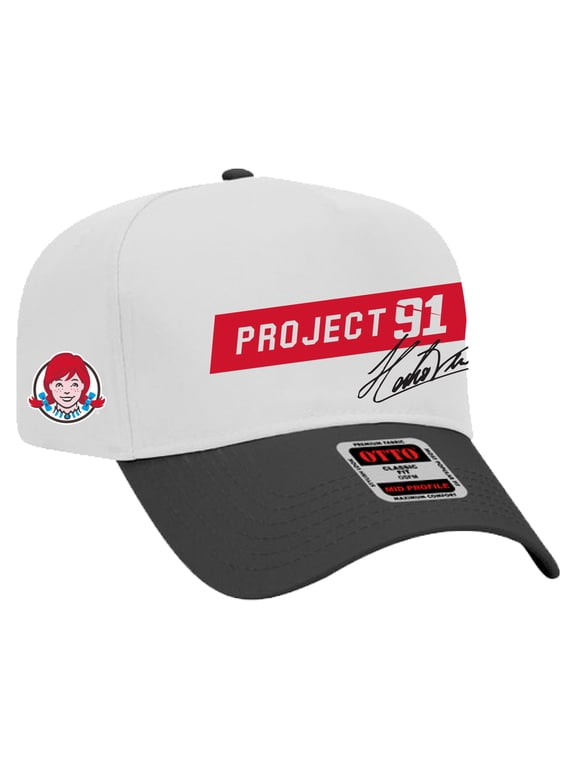 Men's Trackhouse Racing Team Collection White/Black Helio Castroneves Project 91 Wendy's Adjustable Hat