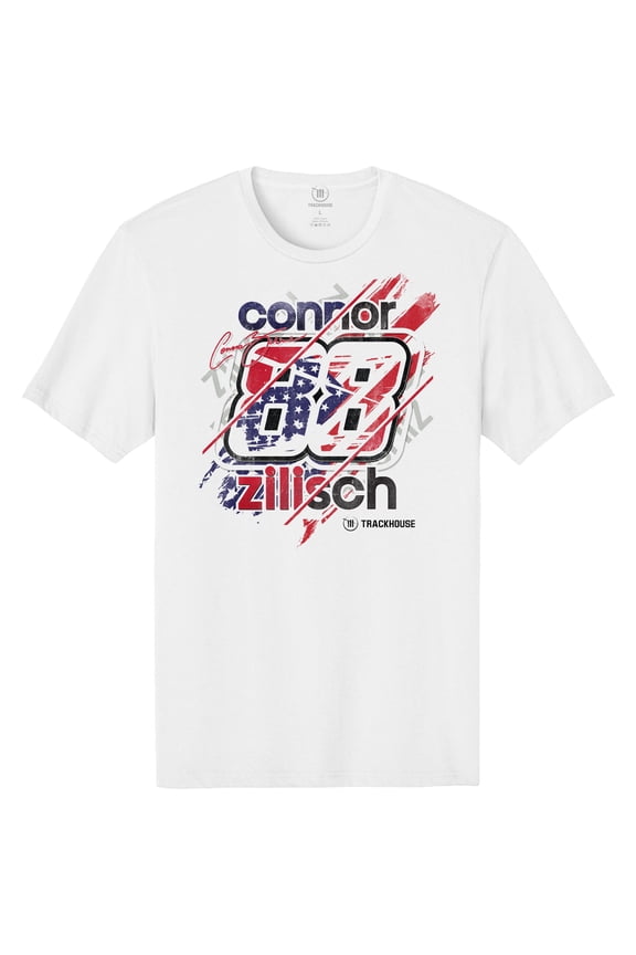 Men's Trackhouse Racing Team Collection White Connor Zilisch 2026 Driver Flag T-Shirt