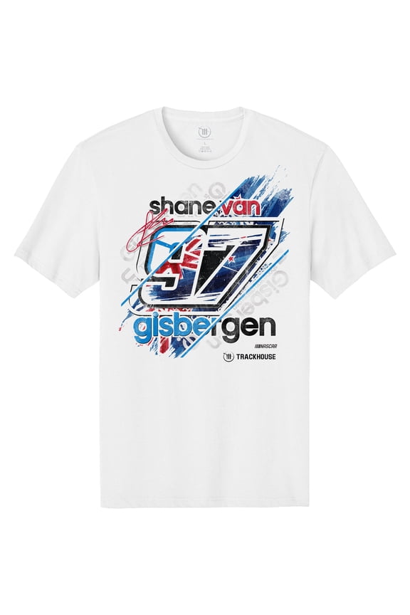 Men's Trackhouse Racing Team Collection White Shane van Gisbergen 2026 Driver Flag T-Shirt
