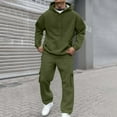 thumbnail image 1 of Men's Tracksuit 2 Piece Hoodie Athletic Sweatsuits Casual Jogging Suit Sets Army Green XL, 1 of 8