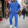 thumbnail image 1 of Men's Tracksuit 2 Piece Hoodie and Sweatpants Set Sweatsuits Casual Full Zip Athletic Track Suit Sets 2025 Blue 2XL, 1 of 7