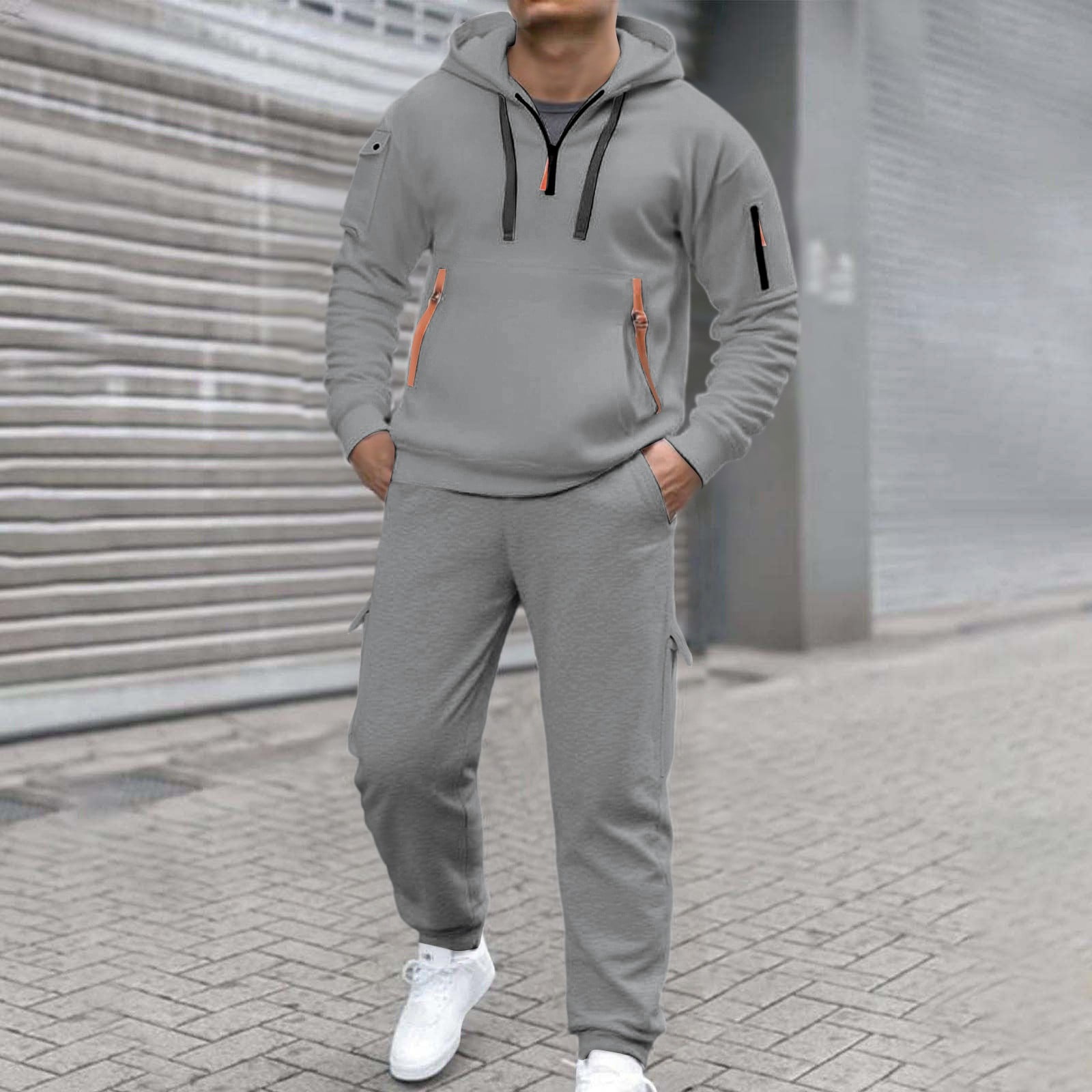 Men's Tracksuit 2 Piece Long Sleeve Sweatsuit Set Full Zip Running