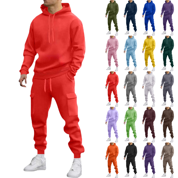 Men's Tracksuit 2 Piece Set Casual Hoodie with Joggers Pants Sweatsuits for Men with Pockets Activewear Sweat Track Lounge Set