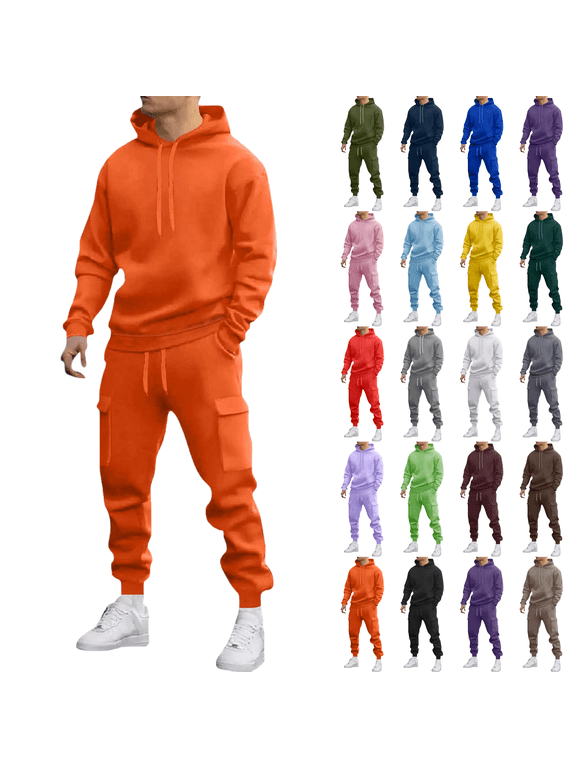 Men's Tracksuit 2 Piece Set Casual Hoodie with Joggers Pants Sweatsuits for Men with Pockets Activewear Sweat Track Lounge Set