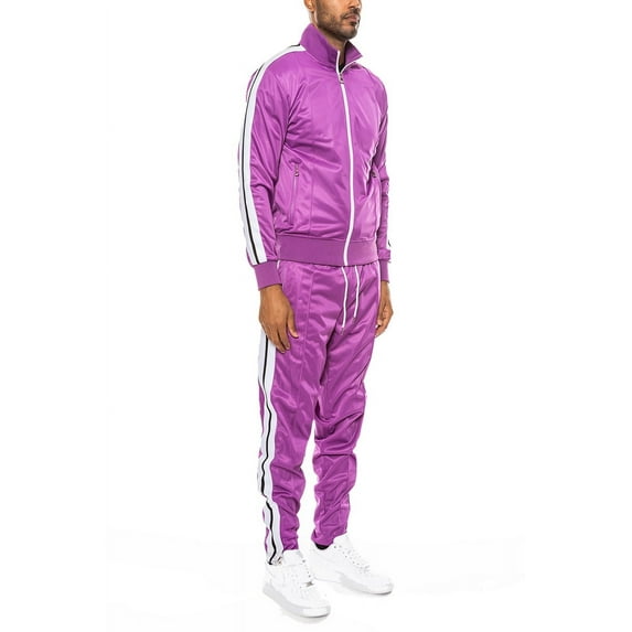 Men's Tracksuit 2 Pieces Sweat Suits Side Stripe Casual Long Sleeve Outfit Sports Jogging Suits Set
