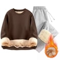 thumbnail image 1 of Men's Tracksuit Athletic Sweatshirts Fashion Men's Casual Solid Color Drawstring Trouser Keep Warm Long Sleeve Set Pants Sweatshirts Running Jogging Sport Suit Sets, 1 of 4