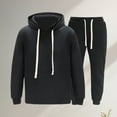thumbnail image 1 of Men's Tracksuit Athletic Sweatshirts Men's Casual And Fashionable Solid Color Hooded Long Sleeved Hooded Drawstring Pants Set Basic Daily Essentials Running Jogging Workout, 1 of 7