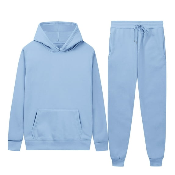 Men's Tracksuit Athletic Sweatshirts Men's Casual Oversize Solid Color Drawstring Trouser Long Sleeve Hooded Set Running Jogging Sport Suit Sets Fall Winter Outfit