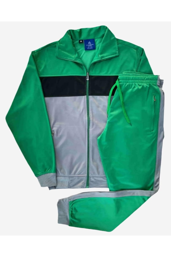 Men's Tracksuit Coral Blocks Jogger Track Jacket & Trackpants Outfit