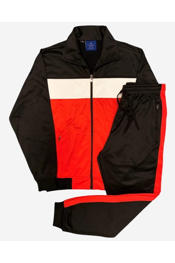 Men's Tracksuit Coral Blocks Jogger Track Jacket & Trackpants Outfit