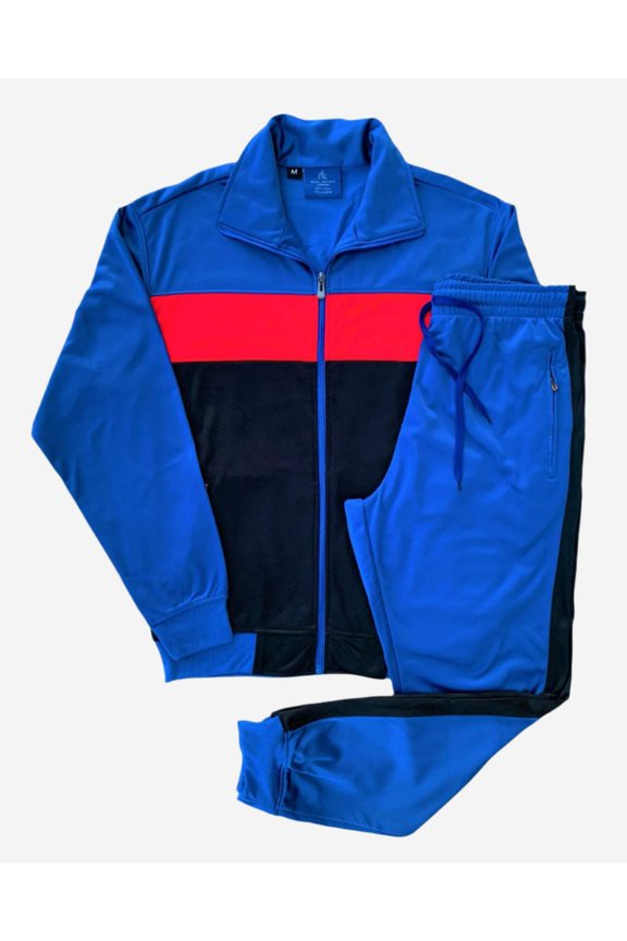 Men's Tracksuit Coral Blocks Jogger Track Jacket & Trackpants Outfit