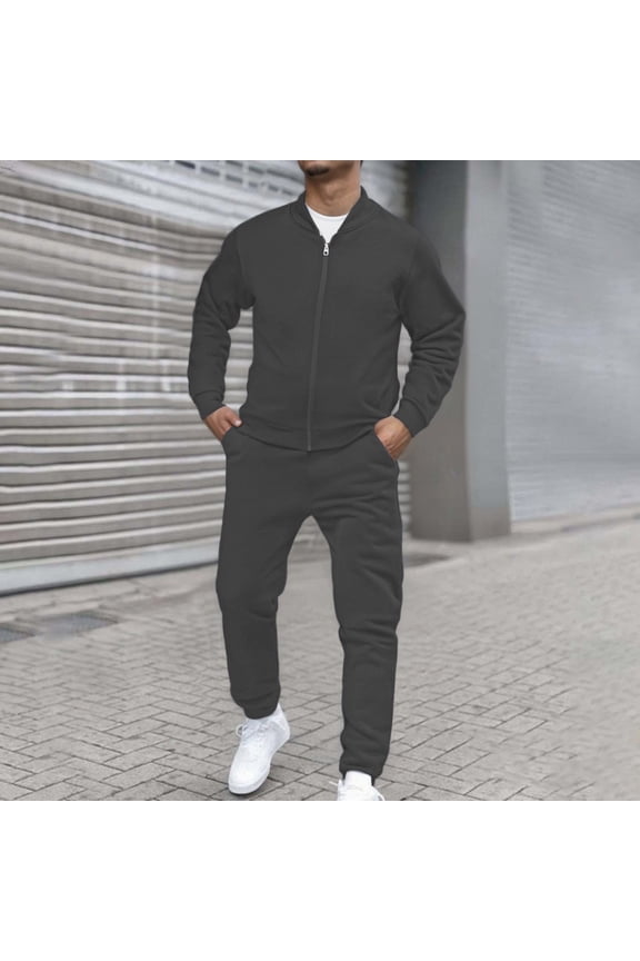 Men's Tracksuit Sweatsuits 2 Piece Set Full Zip Sports Jogging Suits Sets Athletic Running Sweatsuits with Zip Pockets Casual Athletic Jogging Warm Up Sets