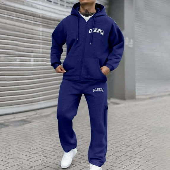 Men's Tracksuit Sweatsuits 2 Piece Set Long Sleeve Full Zip Jackets Casual Sports Outfits Athletic Jogging Fall Winter Tracksuit
