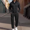 thumbnail image 1 of Men's Tracksuits 2 Piece Outfit Casual Athletic Sweatsuit Full Zip Pullover Long Sleeve Running Sport Outfits Track Suit for Jogging or Warm Up (Black, M), 1 of 3