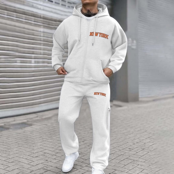 Men's Tracksuits 2 Piece Outfits Athletic Sweatsuit Full Zip Jogging Long Sleeve Casual Sports Outfits Athletic Tracksuit Outfits