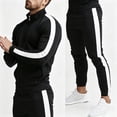 thumbnail image 1 of Men's Tracksuits 2 Piece Outfits Sweatsuits Long Sleeve Track Suits Athletic Full Zip Hoodies and Sweatpants Active Sports Sets for Men Black L, 1 of 5