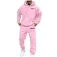 thumbnail image 1 of Men's Tracksuits 2 Piece Oversized Hoodie and Sweatpants Casual Jogging Gym Workout Sweat Suits for Men Athletic Mens Sweatsuit Activewear Light Pink M, 1 of 6