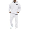 thumbnail image 1 of Men's Tracksuits 2 Piece Oversized Hoodie and Sweatpants Casual Jogging Gym Workout Sweat Suits for Men Athletic Mens Sweatsuit Activewear White S, 1 of 6