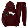 thumbnail image 1 of Men's Tracksuits 2 Piece Set Casual Letter Print Relaxed Fit Hoodie Sweatshirt and Joggers Sweatpants Sets Pullover Suits Clothes Outfits XL, 1 of 2