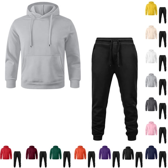 Men's Tracksuits 2 Piece Set Sweatsuits Casual Hoodies and Sweatpants Athletic Outfits Jogging Sweat Suits for Men Dark Gray XL