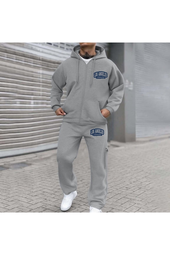 Men's Tracksuits 2 Piece Sets Outfits For Men Long Sleeve Causal Full Zip Running Sports Track Suit for Jogging or Warm Up