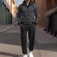 thumbnail image 1 of Men's Tracksuits 2 Piece Sets Outfits For Men Full Zip Sweatsuit Workout Solid Jacquard Jogging Suit Set Athletic Jogging Fall Winter Tracksuit (Dark Gray, XXXL), 1 of 3
