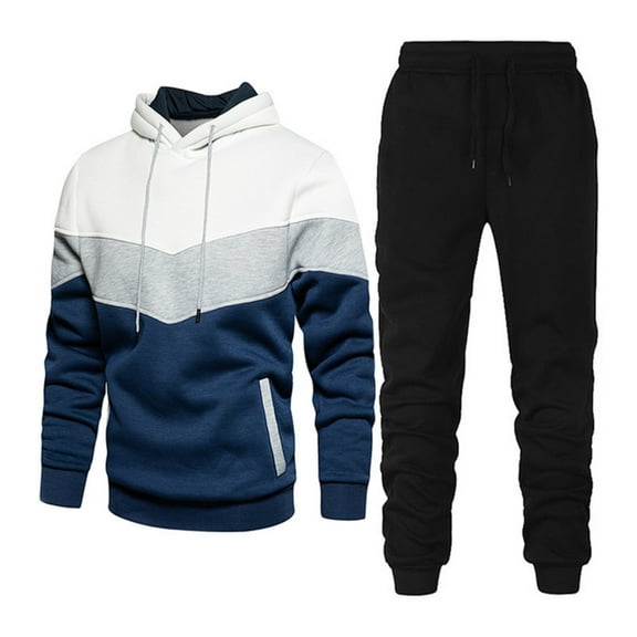 Men's Tracksuits Cotton Long Sleeve Hoodies and Sweatpants Mens Sweatsuit Baggy Fleece Tracksuit Gym Fashion Khaki M