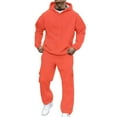thumbnail image 1 of Men's Tracksuits Men's Tracksuits 2 Piece Set Zip Up Hoodie and Sweatpants Sets Casual Sweat Suits Athletic Tracksuit Outfits Men Jogging Suits Sets XXL Orange, 1 of 7
