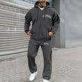 thumbnail image 1 of Men's Tracksuits Set Casual Athletic Sweatsuit Full Zip Pullover Long Sleeve Running Sport Outfits Workout Sports Set Sportswear, 1 of 4
