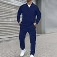 thumbnail image 1 of Men's Tracksuits Sweatsuits for Men Sweat Track Suits 2 Piece Long Sleeve Full-zip Sweatsuit Active Jackets and Pants Athletic Jogging Fall Winter Tracksuit, 1 of 7