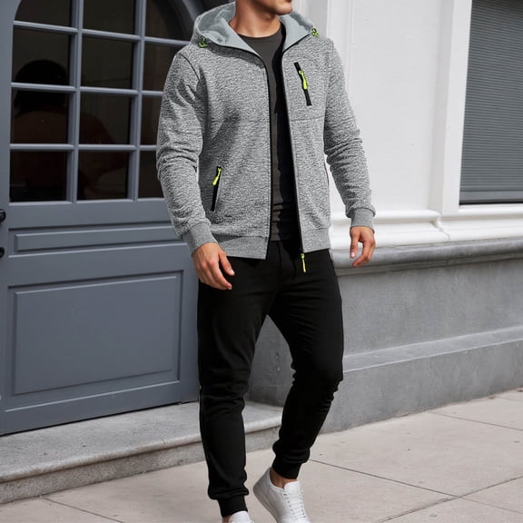 Men's Tracksuits Sweatsuits for Men Sweat Track Suits 2 Piece Plain Casual Zip up Full Sleeve Jogging Outfit For Men Casual Athletic Jogging Warm Up Sets