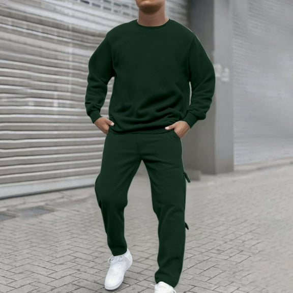 Men's Tracksuits Sweatsuits for Men Sweat Track Suits 2 Piece Solid Tracksuit Mens Sweatsuits Sport Jogger Sweat Suits Clothes Track Suit for Jogging or Warm Up