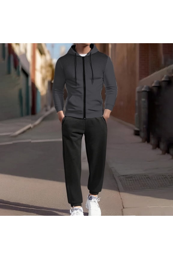 Men's Tracksuits Sweatsuits for Men Track Suits 2 Piece Set Long Sleeve Track suits Athletic Full Zip Active Sports Sets Jogging Tracksuit Mens (Dark Gray, M)