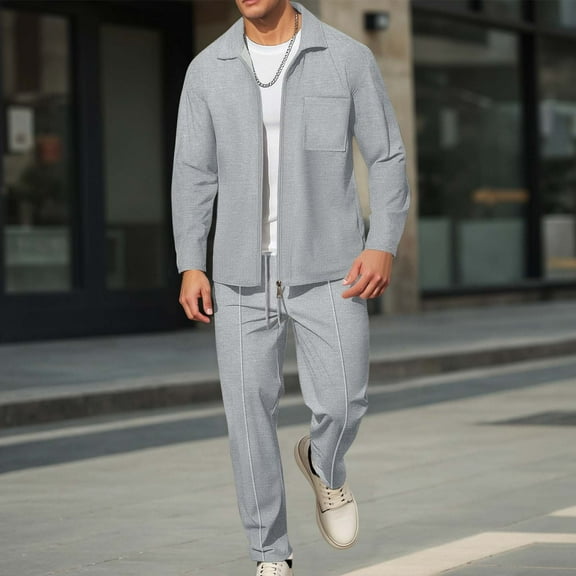 Men's Tracksuits Sweatsuits for Men Sweat Track Suits 2 Piece Casual Running Jogging Warm Up Full Zip Sweat Suits Track Suit for Jogging or Warm Up