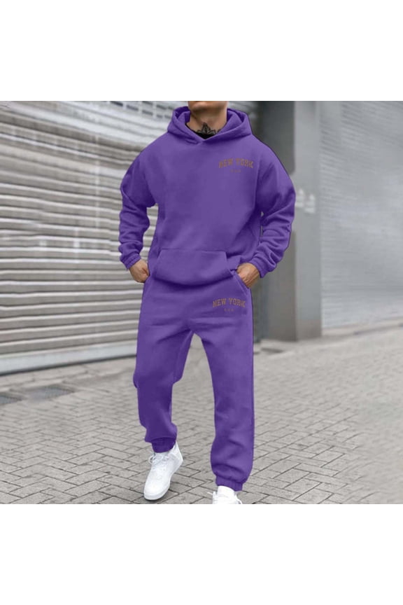 Men's Tracksuits Sweatsuits for Men Track Suits 2 Piece Set Casual Contrast Sports Jogging Tracksuits Set Athletic Jogging Fall Winter Tracksuit